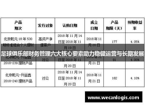 足球俱乐部财务管理六大核心要素助力稳健运营与长期发展 足球俱乐部财务管理六大核心要素助力稳健运营与长期发展